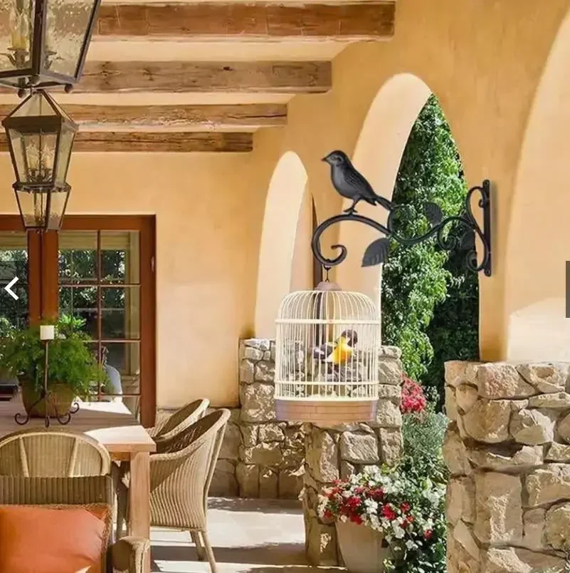 Giá sắt nghệ thuật treo lồng chim, đồ trang trí