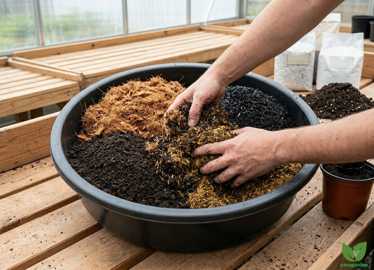 Cách Trộn Đất Trồng Rau Đơn Giản Với Mùn Dừa, Trấu Hun Và Phân Hữu Cơ