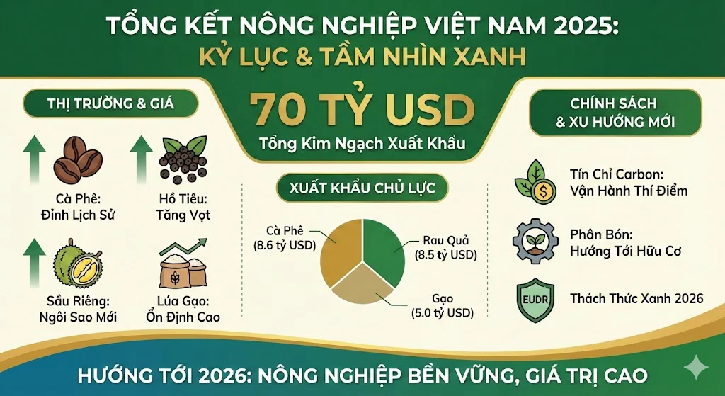 Nông nghiệp 2025: Những con số kỷ lục của ngành trồng trọt
